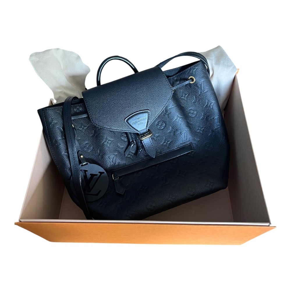 Louis Vuitton Montsouris Monogram Empreinte Embossed Leather Backpack Black - Picture 2 of 13